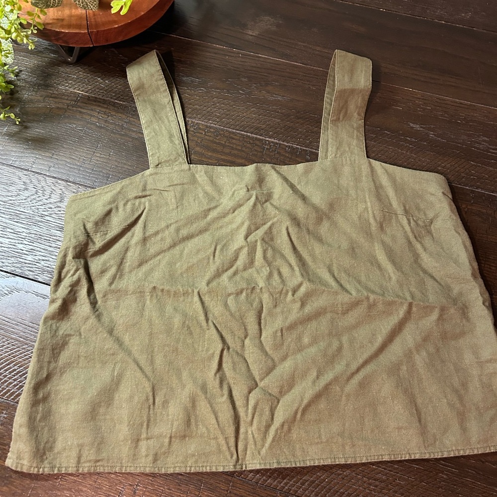 Banana Republic Olive Green Square Neck Crop Camisole